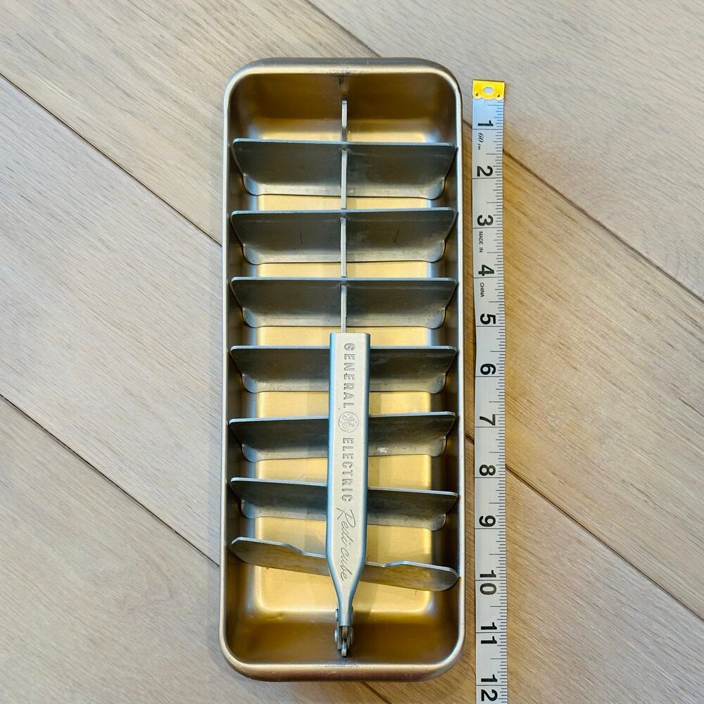 Vintage General Electric Redi-Cube Ice Cube Tray Aluminum Metal 16 Cube GE Set 2 - Picture 7 of 7